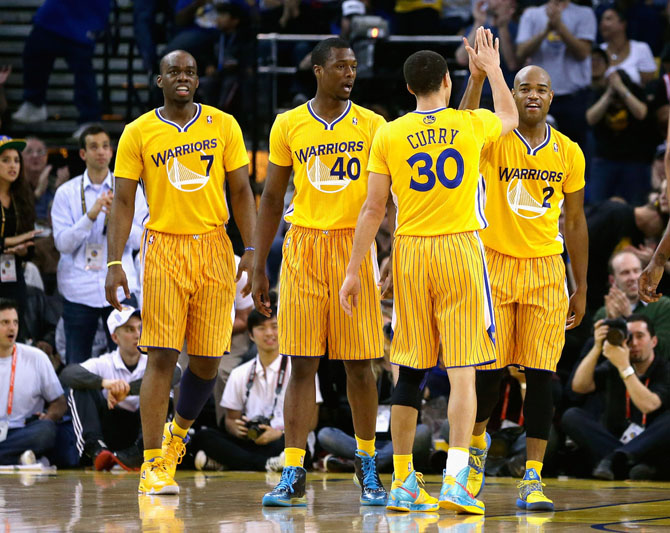 Stephen Curry #30 yellow jerseys